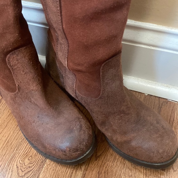 BC Because Music Is My Heartbeat Brown Leather Tall Boots Cowboy Southwest - Picture 4 of 10